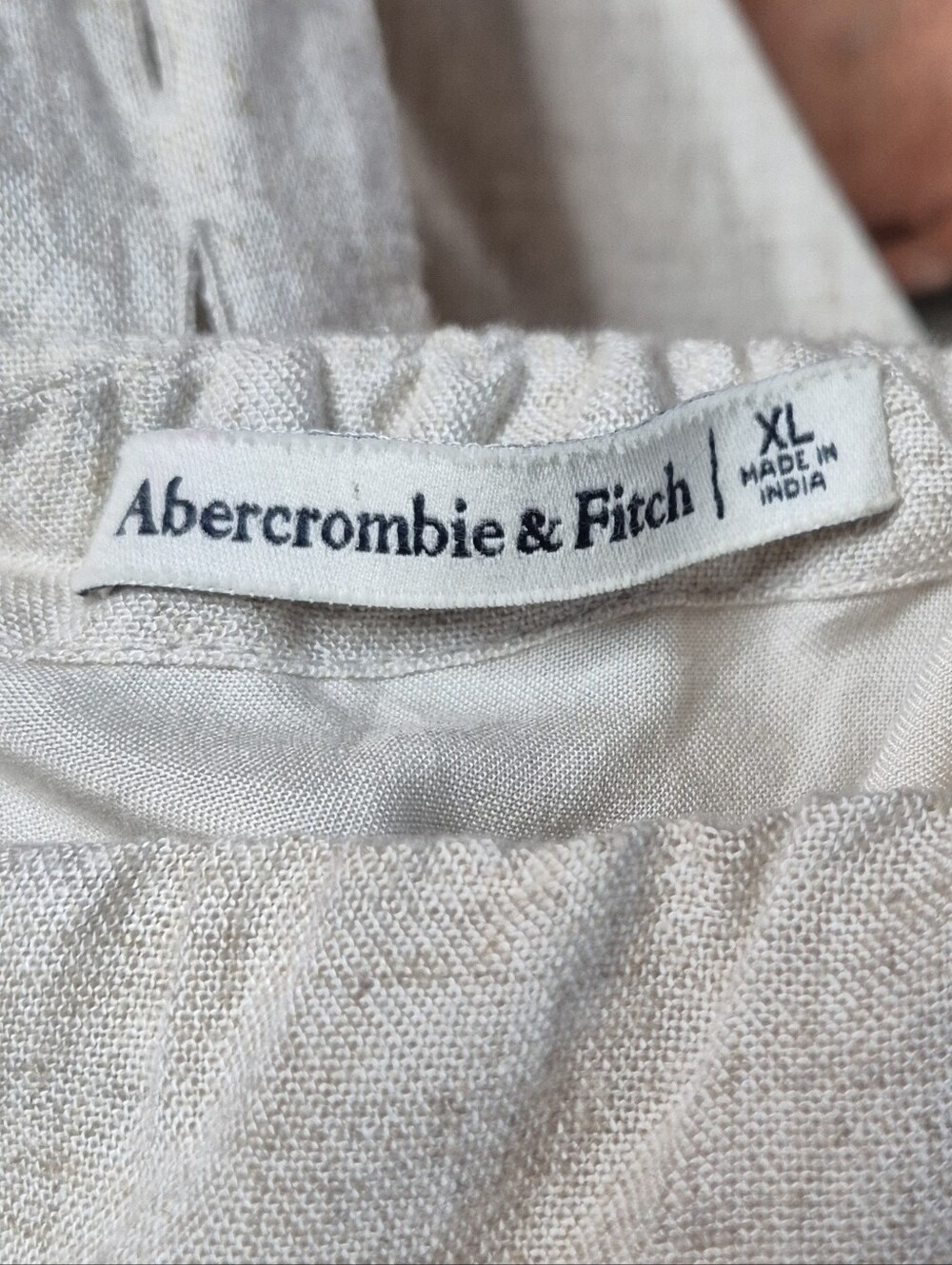 Abercrombie & Fitch Linen Blend Waistcoat Vest XL Oatmeal - Picture 5 of 8